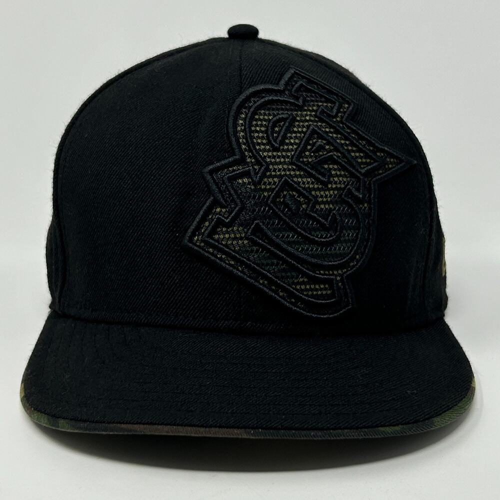 St Louis Cardinals Hat Baseball Cap Army Camouflage New Era Black Fitted 7 3/8